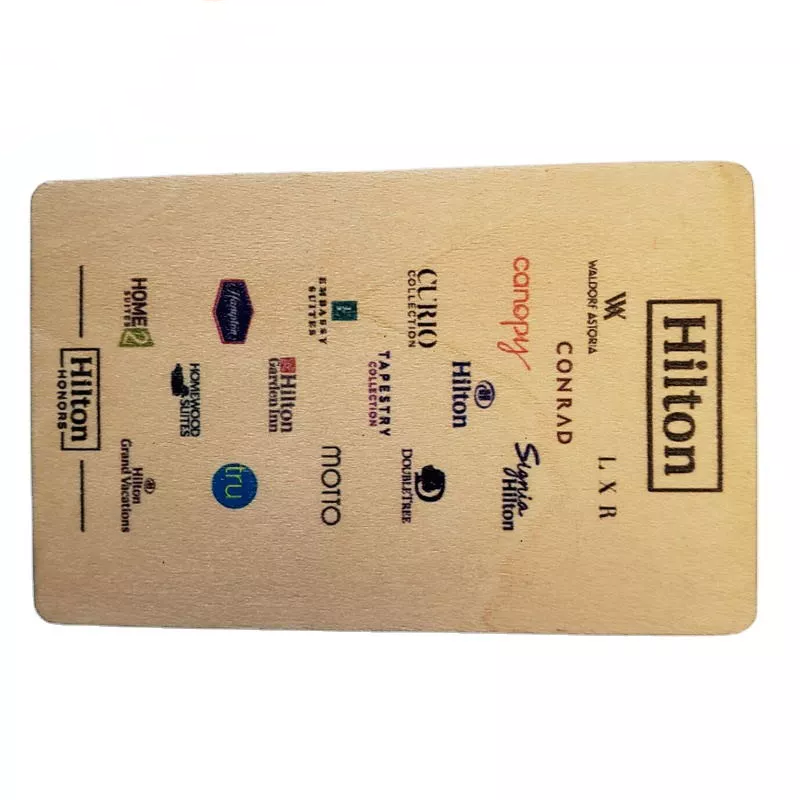 Atacado de cartão-chave de bambu rfid de madeira com chip inteligente para hotel