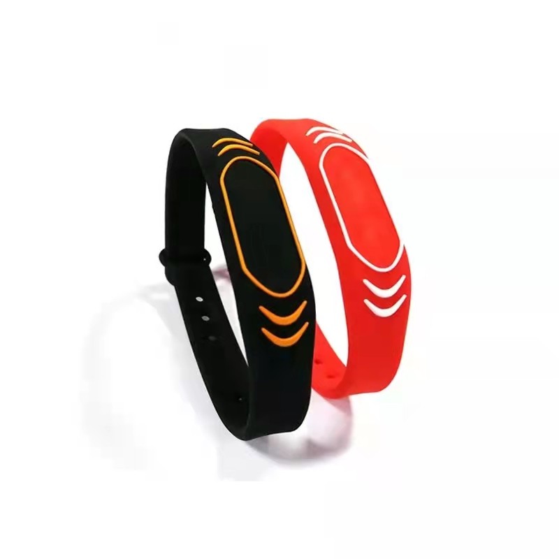 Pulseira inteligente de silicone RFID de 13,56 MHz usada em clube esportivo à prova d'água NFC