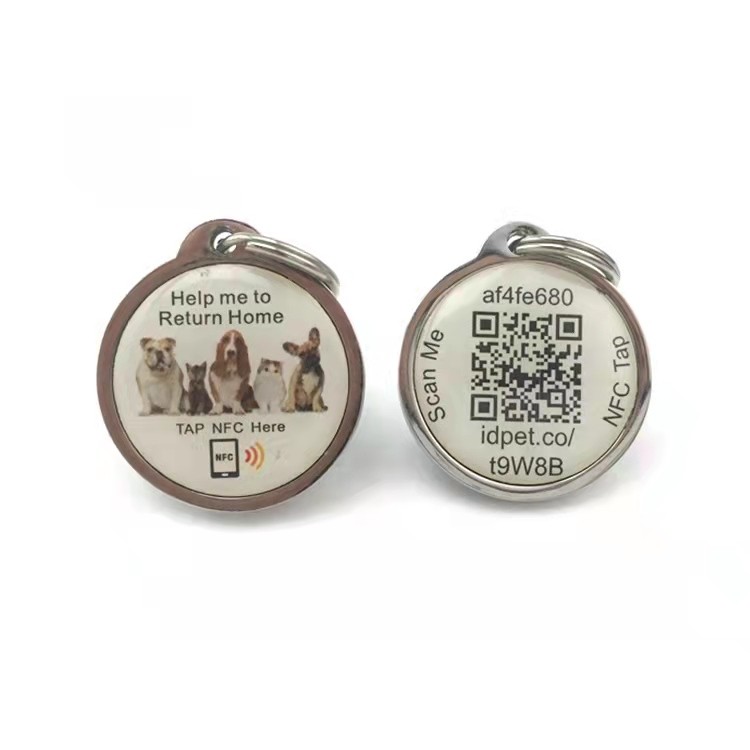 Etiquetas inteligentes exclusivas RFID NFC epóxi de 13,56 MHz para cães de estimação