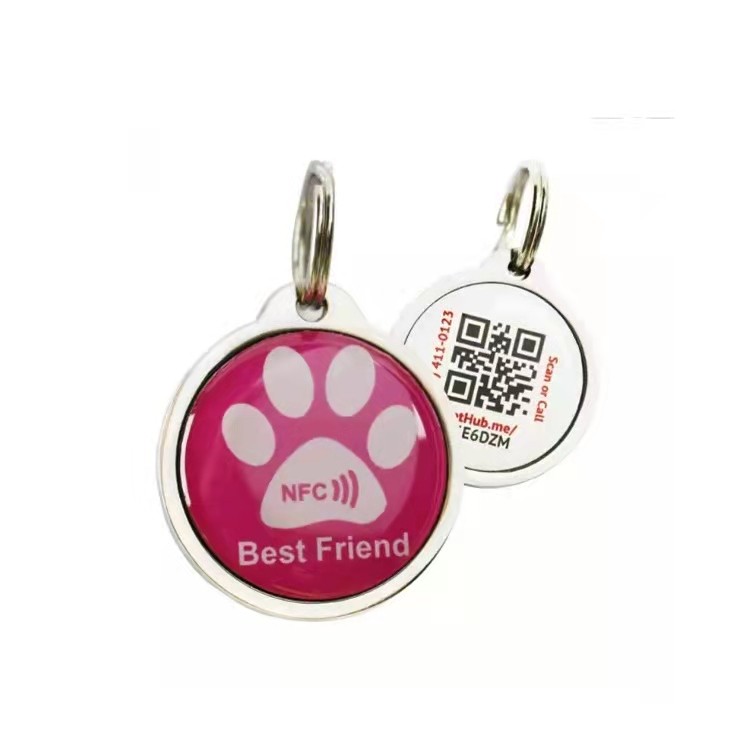 Etiquetas inteligentes exclusivas RFID NFC epóxi de 13,56 MHz para cães de estimação
