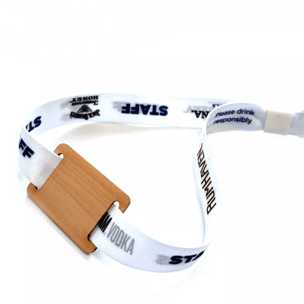 Pulseira de tecido RFID de madeira reciclada ecológica