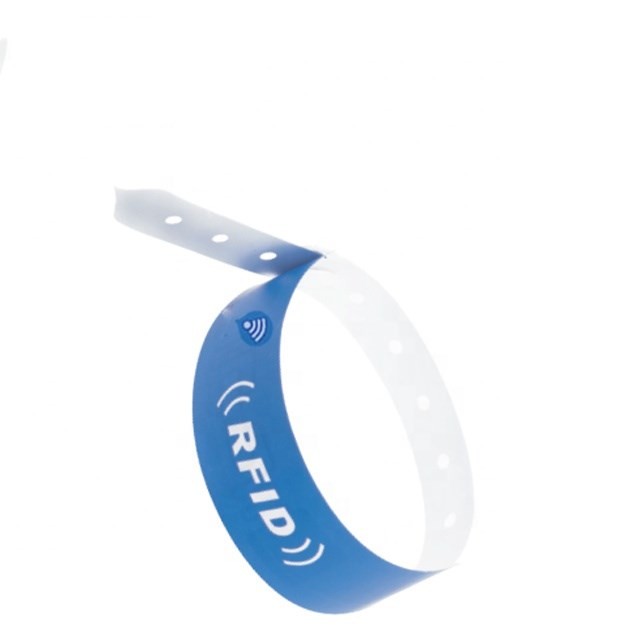 Pulseira RFID descartável com impressão em tecido de papel PP UHF H3 NFC para identificação médica