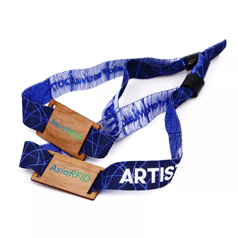 Pulseiras personalizadas RFID 13,56 MHz NFC com etiqueta de madeira para eventos, festivais, clubes, shows, atividades de férias, exposições, pagamento em dinheiro