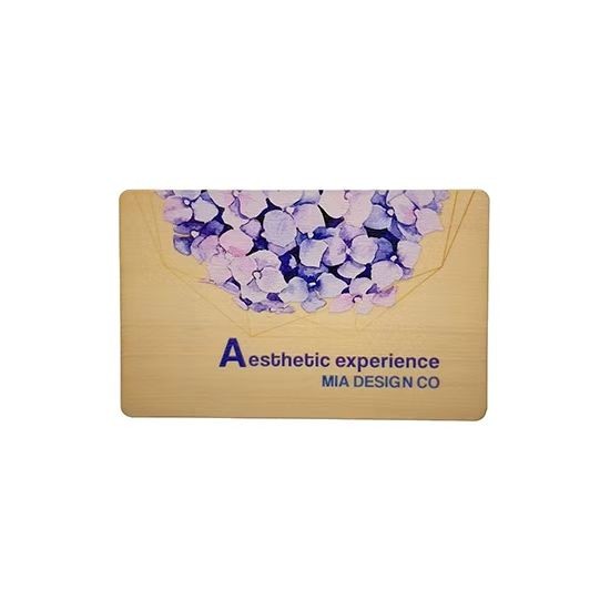Cartão NFC de madeira com logotipo personalizado e gravação RFID Cartão de visita de madeira de bambu