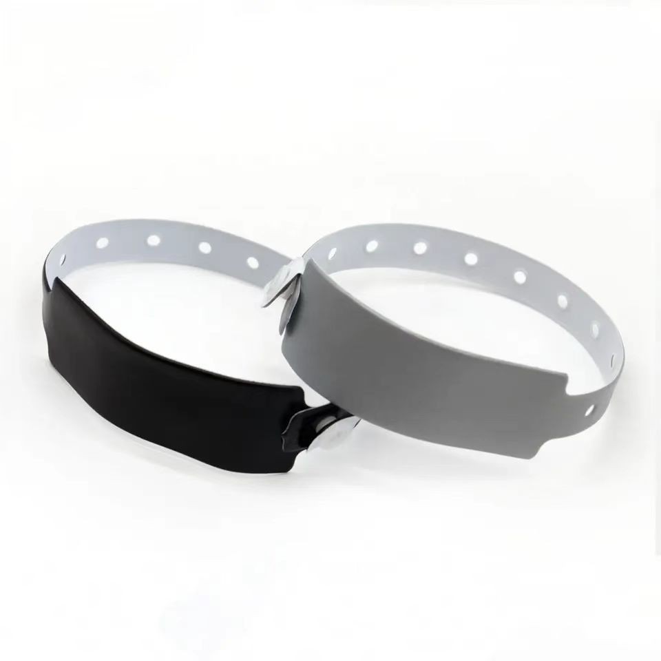 Pulseira de natação de PVC descartável, macia e à prova d'água, com trava personalizada