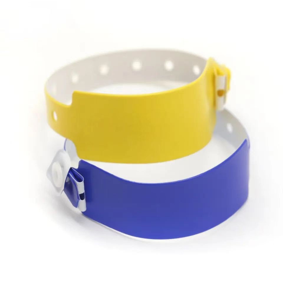 Pulseira de natação de PVC descartável, macia e à prova d'água, com trava personalizada