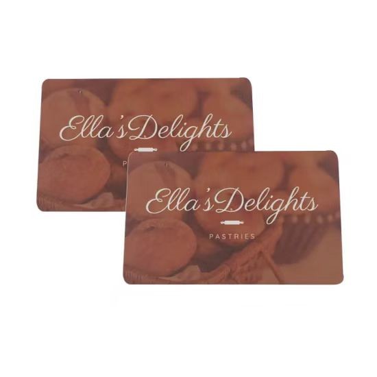 Cartões-presente personalizados de plástico PVC CR80 com impressão personalizada
