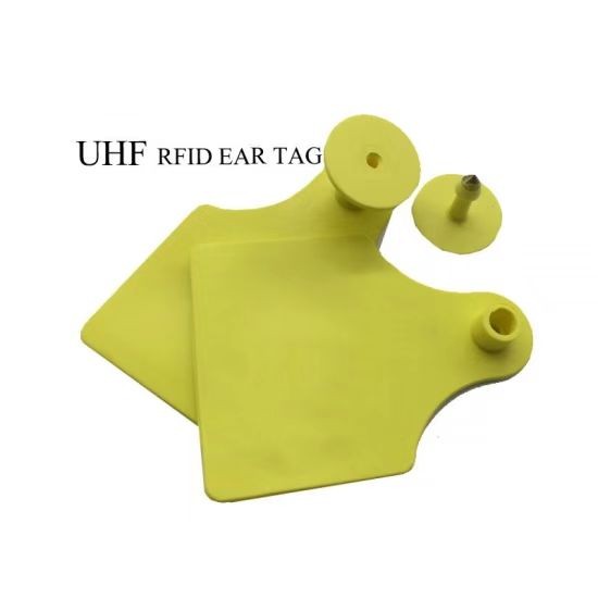 Etiquetas auriculares inteligentes UHF RFID de longo alcance com código QR para animais, para ovelhas e porcos