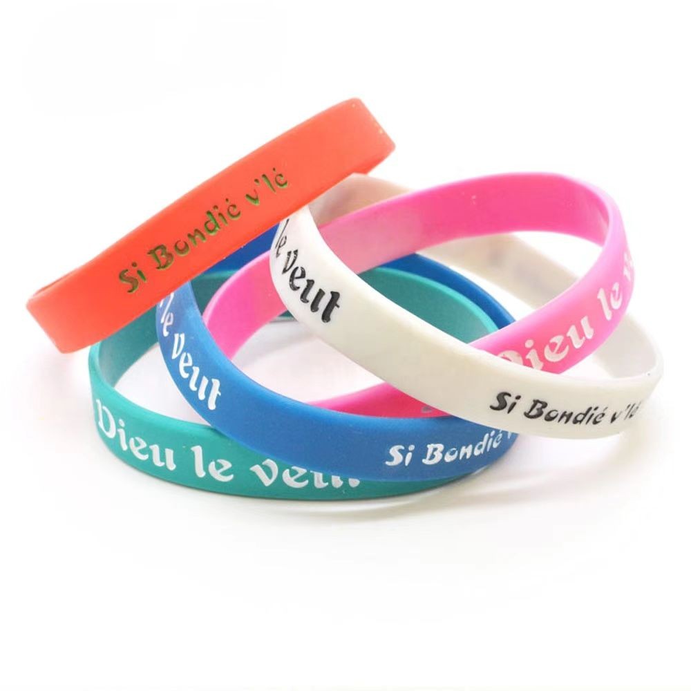 Pulseira de silicone personalizada de alta qualidade com logotipo ajustável