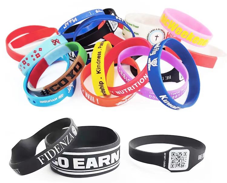 Pulseira de silicone personalizada de alta qualidade com logotipo ajustável