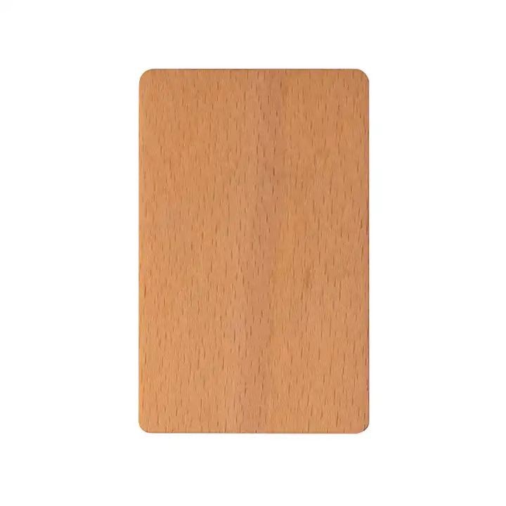 Cartão NFC de madeira reciclável com logotipo personalizado e gravação RFID, cartão de madeira de bambu para empresas