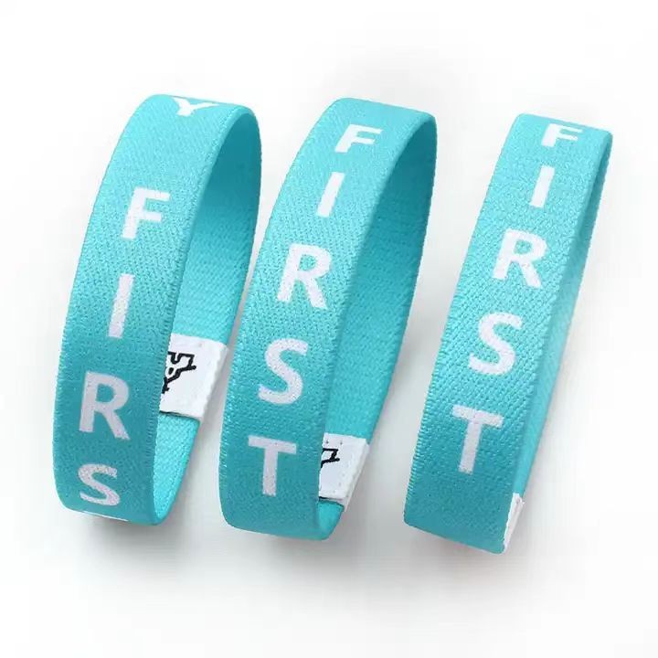 Pulseira de tecido elástico com logotipo personalizado Pulseira de poliéster elástica RFID