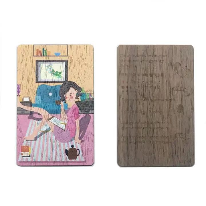Cartão de madeira com chave comercial RFID NFC de impressão de bambu de luxo personalizado