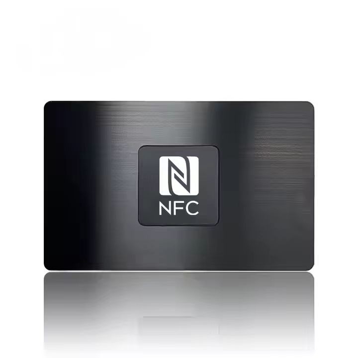 Cartões de visita de metal com chips RFID NFC sem contato personalizados de luxo