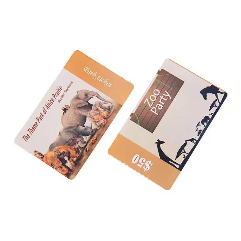 Bilhete de papel RFID personalizado para ônibus/trem/zoológico Bilhete de transporte NFC