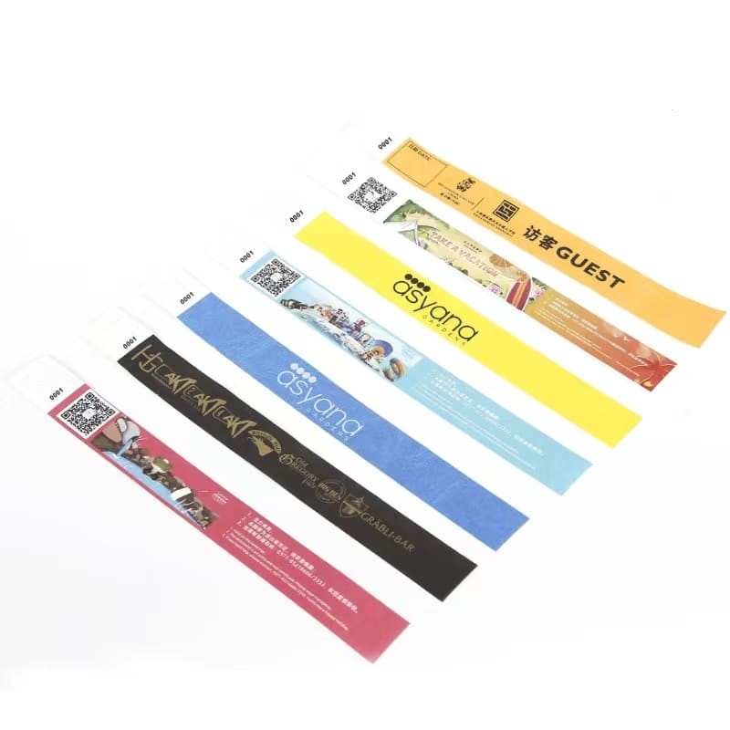 Pulseira Tyvek lisa 19x250 mm com números de série