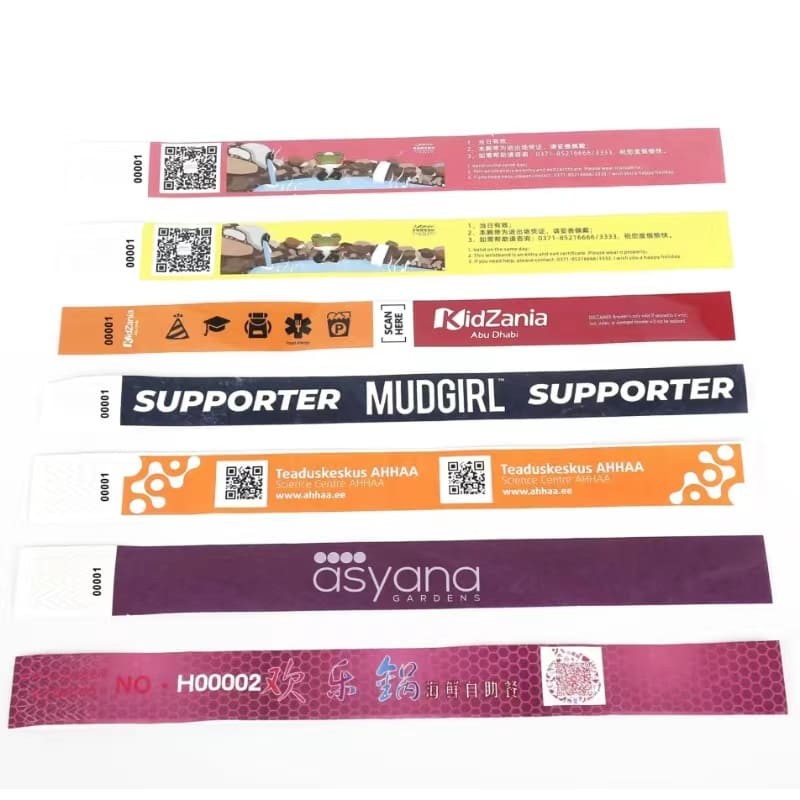Pulseira Tyvek lisa 19x250 mm com números de série