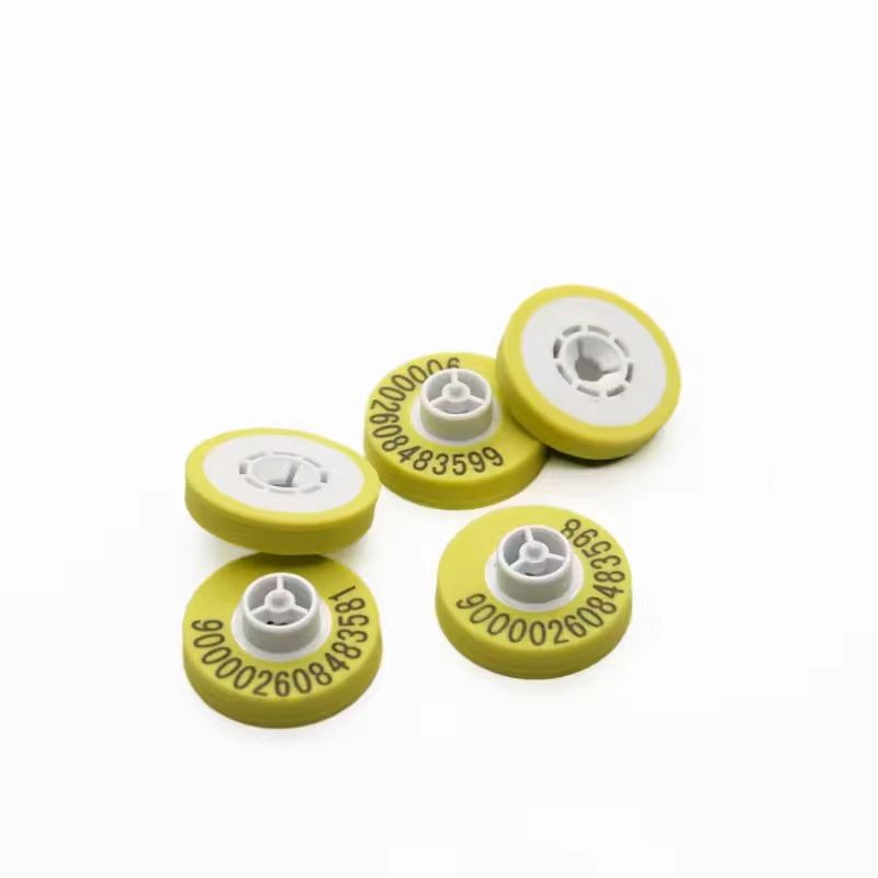 Etiqueta auricular RFID UHF para animais com número sequencial para vaca