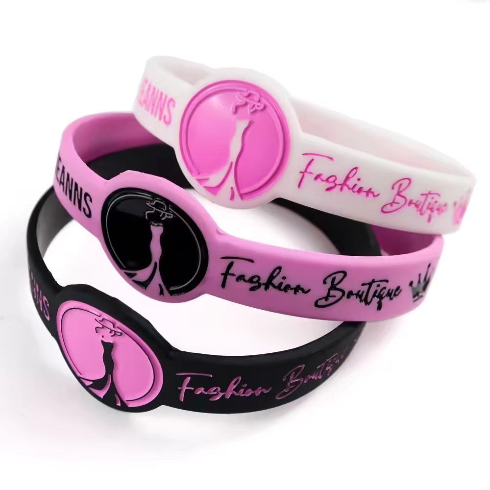Pulseira de silicone ecológica impressa com logotipo personalizado