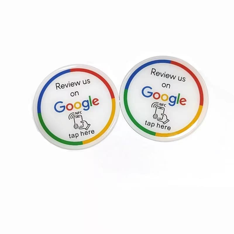 Cartões de avaliação NFC do Google personalizados e impressos, etiqueta de menu RFID epóxi para pedidos de menu de restaurante