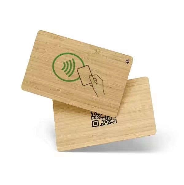Cartão-chave de hotel de controle de acesso de bambu de madeira NFC RFID CR80 personalizado