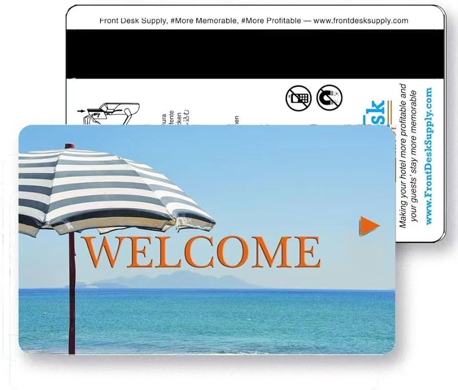 Cartão-chave de hotel personalizado com criptografia MIFARE 1K/4K de 13,56 MHz e controle de acesso em PVC RFID