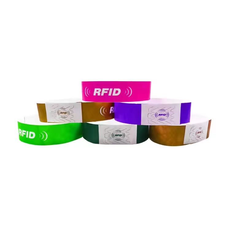 Pulseira de papel descartável NFC RFID de controle de acesso de 13,56 MHz para festivais