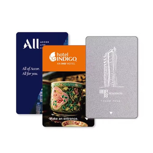 Cartão NFC de impressão personalizada 13,56 MHz MF PVC RFID Cartão-chave de hotel