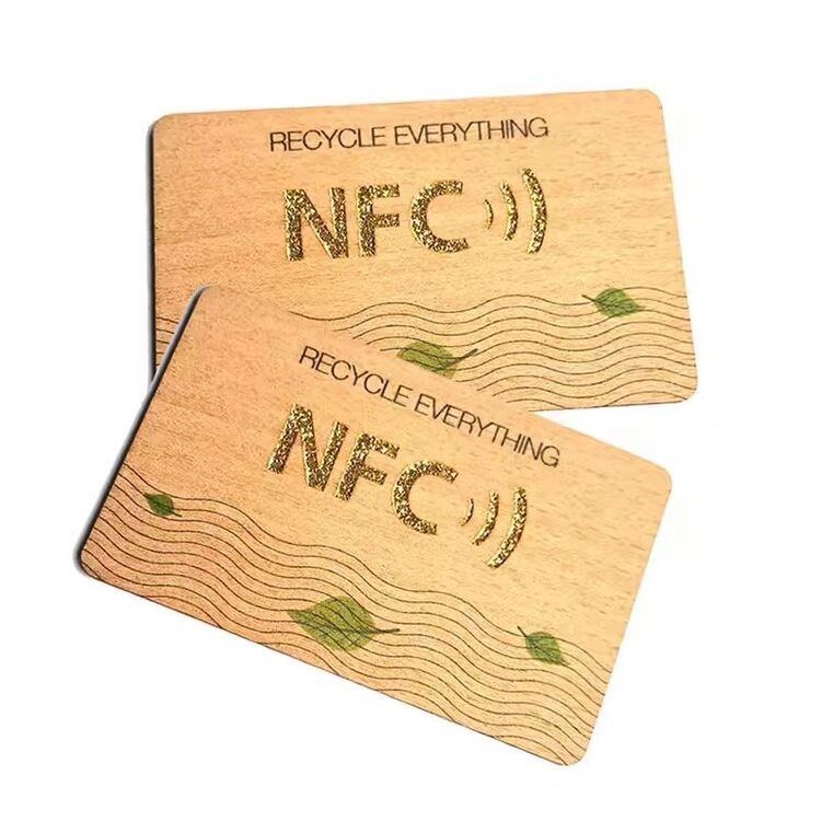 Cartão-chave de hotel de madeira RFID ecológico NFC cartão de visita de bambu