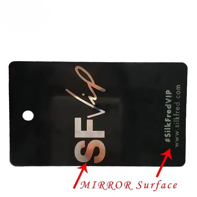 Cartão de visita personalizado em espelho de plástico PVC com impressão de logotipo