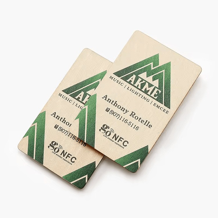 Cartão-chave RFID de madeira ecológico de 13,56 MHz, cartões-chave MIFARE Classic 1K para hotéis