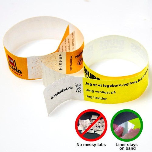 Pulseira de Tyvek descartável com logotipo personalizado à prova d'água e RFID para festa de festival