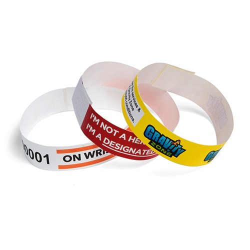 Pulseira de Tyvek descartável com logotipo personalizado à prova d'água e RFID para festa de festival