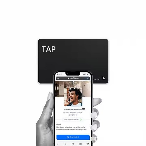Cartão NFC RFID para mídia social personalizado para impressão em PVC preto fosco