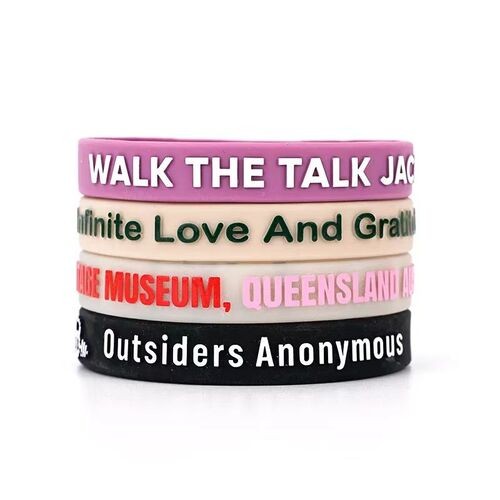 Novas pulseiras de silicone em relevo Pulseiras de silicone personalizadas