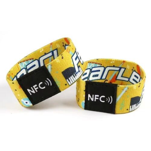 Pulseira elástica RFID personalizada Pulseira elástica de poliéster RFID personalizada