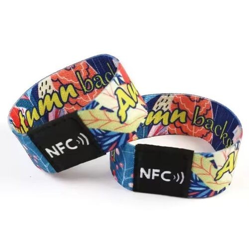 Pulseira elástica RFID personalizada Pulseira elástica de poliéster RFID personalizada