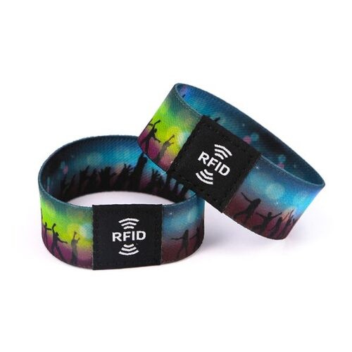 Pulseira elástica RFID personalizada Pulseira elástica de poliéster RFID personalizada