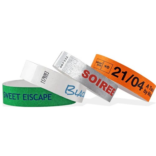 Pulseiras Tyvek personalizadas com impressão RFID para parques de diversão
