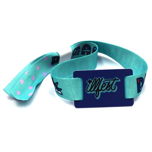 Pulseira de tecido com cartão RFID PVC para atividades em festivais de música