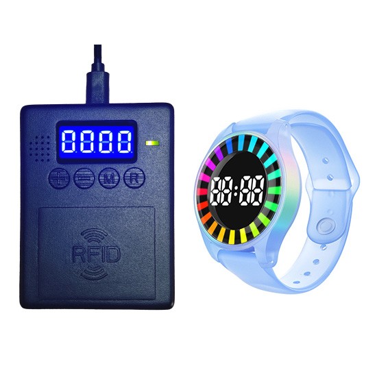 Pulseiras vibratórias com lembrete de contagem regressiva RFID para eventos internos