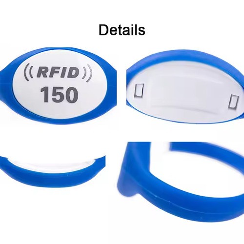 Pulseira NFC programável à prova d'água, pulseira de silicone RFID reutilizável para controle de acesso