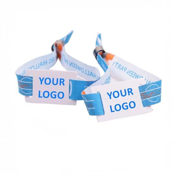 Pulseiras de poliéster RFID à prova d'água com logotipo personalizado para eventos