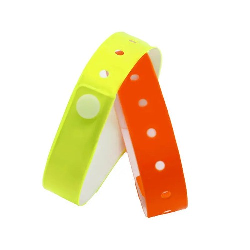 Pulseira de PVC descartável ajustável personalizada de 13,56 MHz para atividades de festivais
