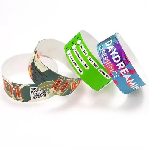 Bilhete de Controle de Acesso Pulseiras de Papel Descartáveis ​​com Logotipo Personalizado