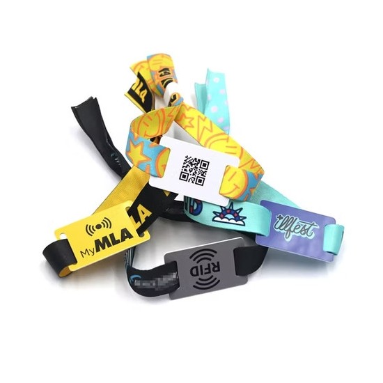 Pulseiras de tecido com cartão RFID PVC com design ajustável para ajuste seguro e confortável em eventos