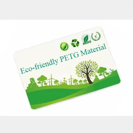 Cartão de plástico PETG biodegradável com logotipo personalizado RFID e ecologicamente correto