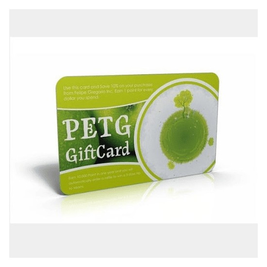 Cartão de plástico PETG biodegradável com logotipo personalizado RFID e ecologicamente correto