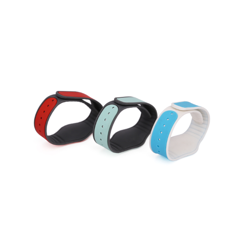 Pulseira RFID de silicone personalizada em dois tons para controle de acesso em parques de diversões
