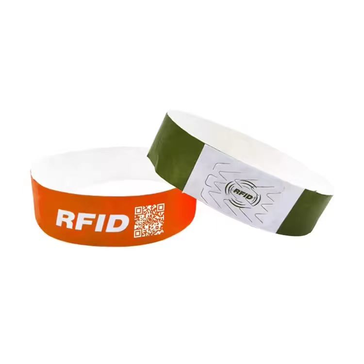 Pulseira de papel RFID descartável para controle de acesso em parques de diversões